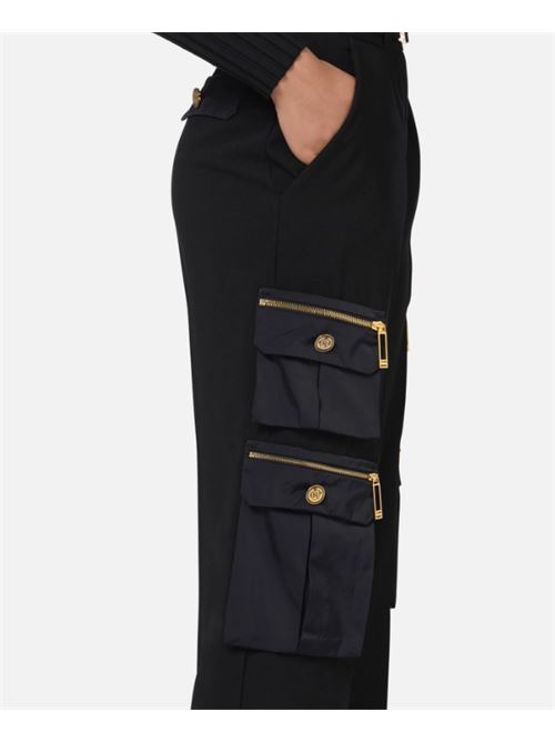 TROUSERS WITH POCKETS AND BELT ELISABETTA FRANCHI | PA04546E2110 Nero